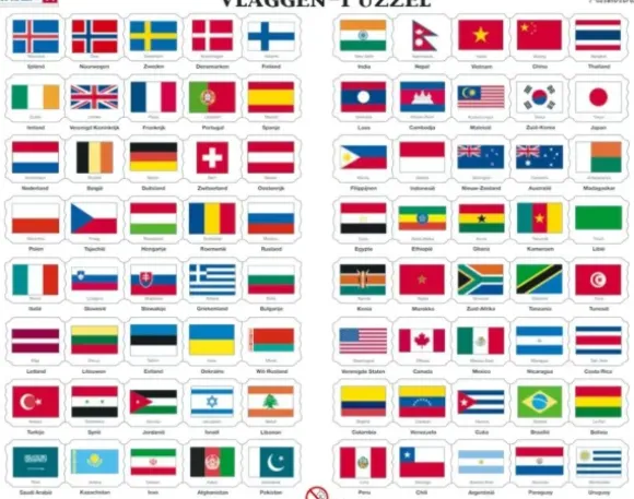 Puzzle Cadre - Vlaggen (en Hollandais)