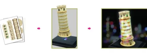 Puzzle 3D avec LED - Tour de Pise