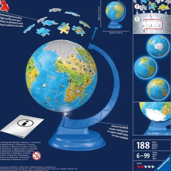 Puzzle 3D - Mappemonde en Allemand