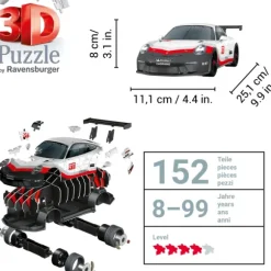 Puzzle 3D - Porsche 911 GT3 Cup (avec grille)