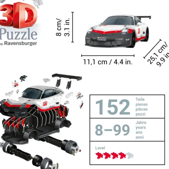 Puzzle 3D - Porsche 911 GT3 Cup (avec grille)