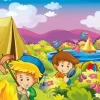 Puzzle en Bois - Campeurs