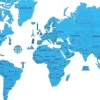 Puzzle en Bois - Carte du Monde XXL (Cyan)