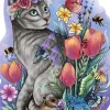 Puzzle en Bois - Chat Printanier