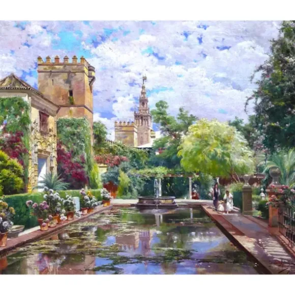 Puzzle en Bois Découpé à la Main - Manuel Garcia Y Rodriguez - Le Bassin D'Alcazar
