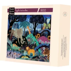 Puzzle en Bois Découpé à la Main - Nuit Dans La Jungle