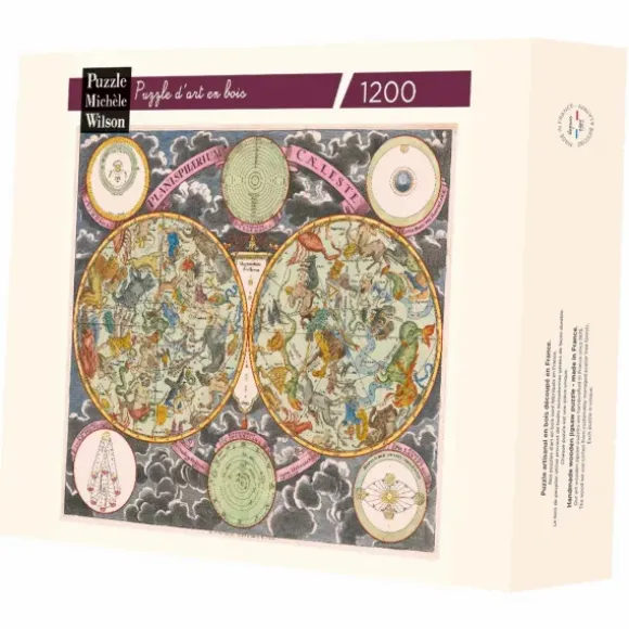 Puzzle en Bois Découpé à la Main - Planisphère Céleste