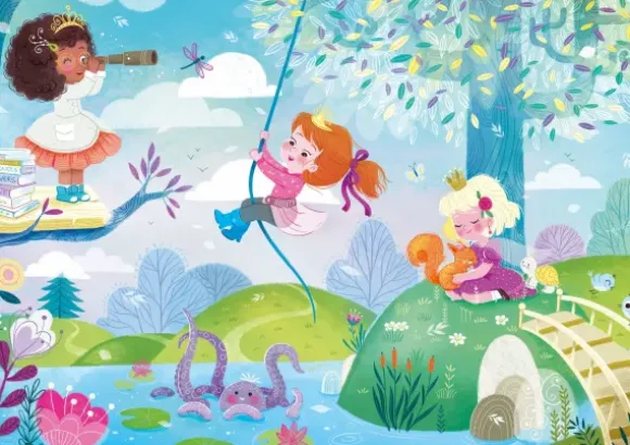 Puzzle en Bois Découpé à la Main - Princesses Modernes