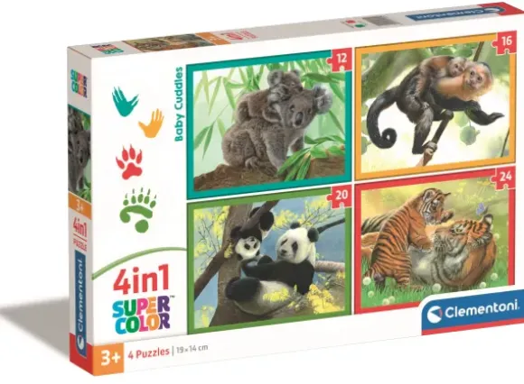 Puzzle 4 En 1 - Maman Bébé Animaux