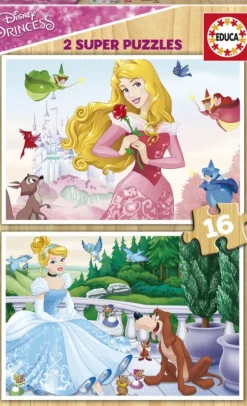 2 Puzzles en Bois - Princesses Disney