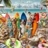 Rafael Trujillo - Chiens et Chats à la Plage