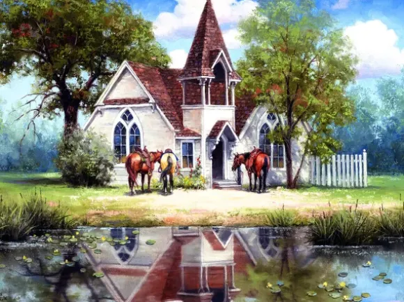 Reflet d'une Eglise en Campagne