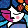 Romero Britto - Romero Britto - Girl with flower