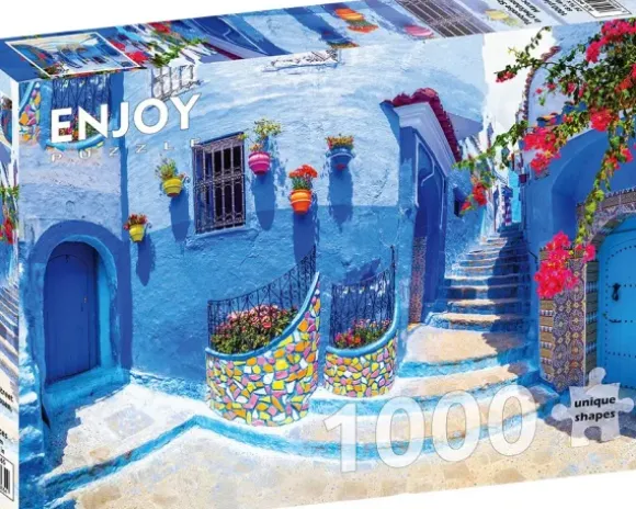 Rue Turquoise à Chefchaouen, Maroc
