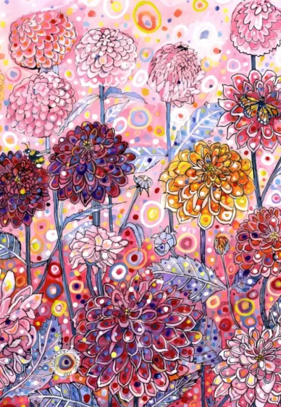 Sally Rich - Pink Dahlias