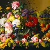 Severin Roesen - Still Life, Flowers and Fruit, 1855