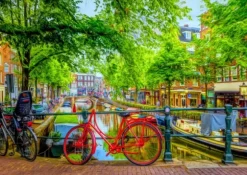 The Red Bike in Amsterdam