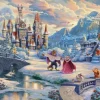 Thomas Kinkade Disney - Beauty and the Beast, Magical Winter Evening