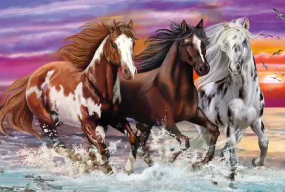 Trio de Chevaux Sauvages