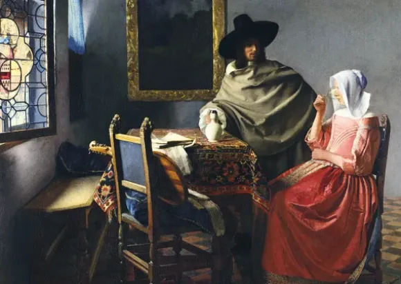 Vermeer Johannes - Johannes Vermeer - The Glass of Wine, 1661